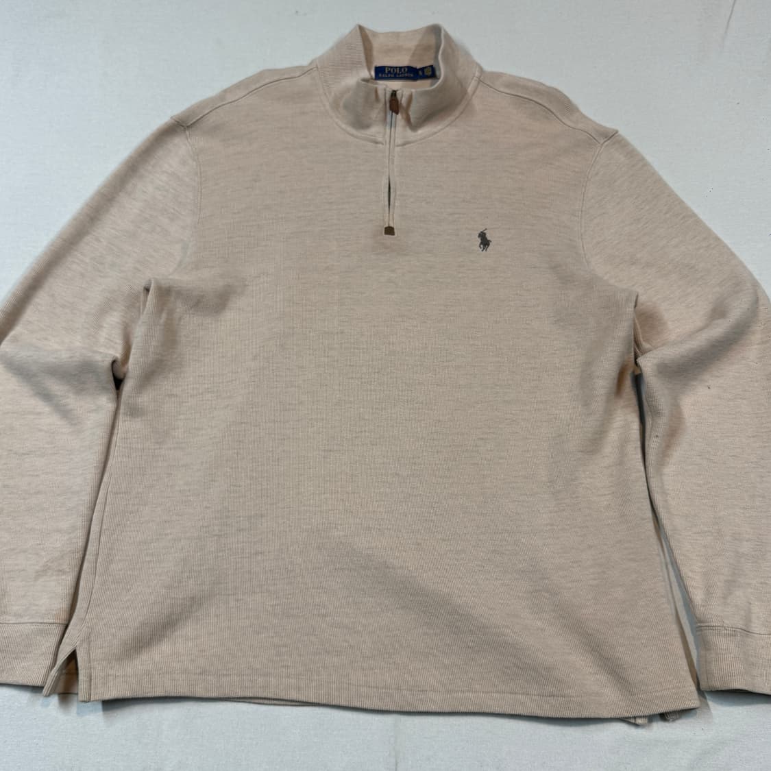 XL) 폴로 랄프로렌 반집업 풀오버 코튼 니트 아이보리 베이지 상품이미지2