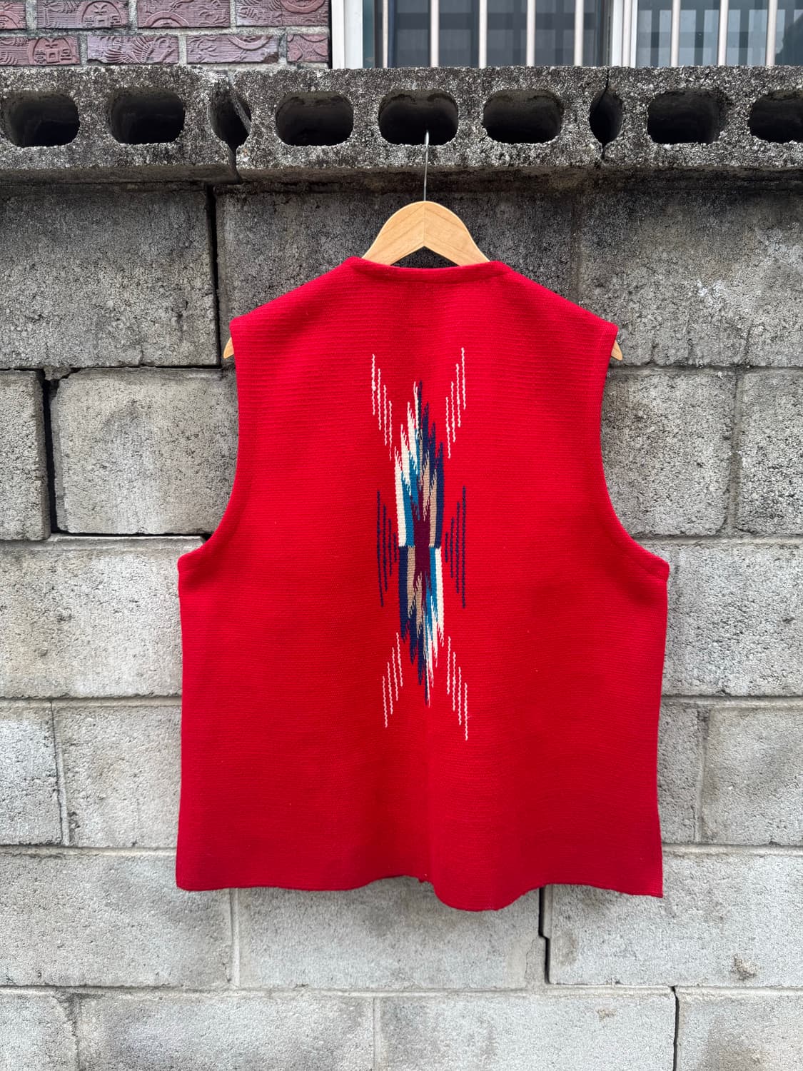 90~00s 오르테가 빈티지 핸드 우븐 울 네이티브아메리칸 치마요 베스트 상품이미지2