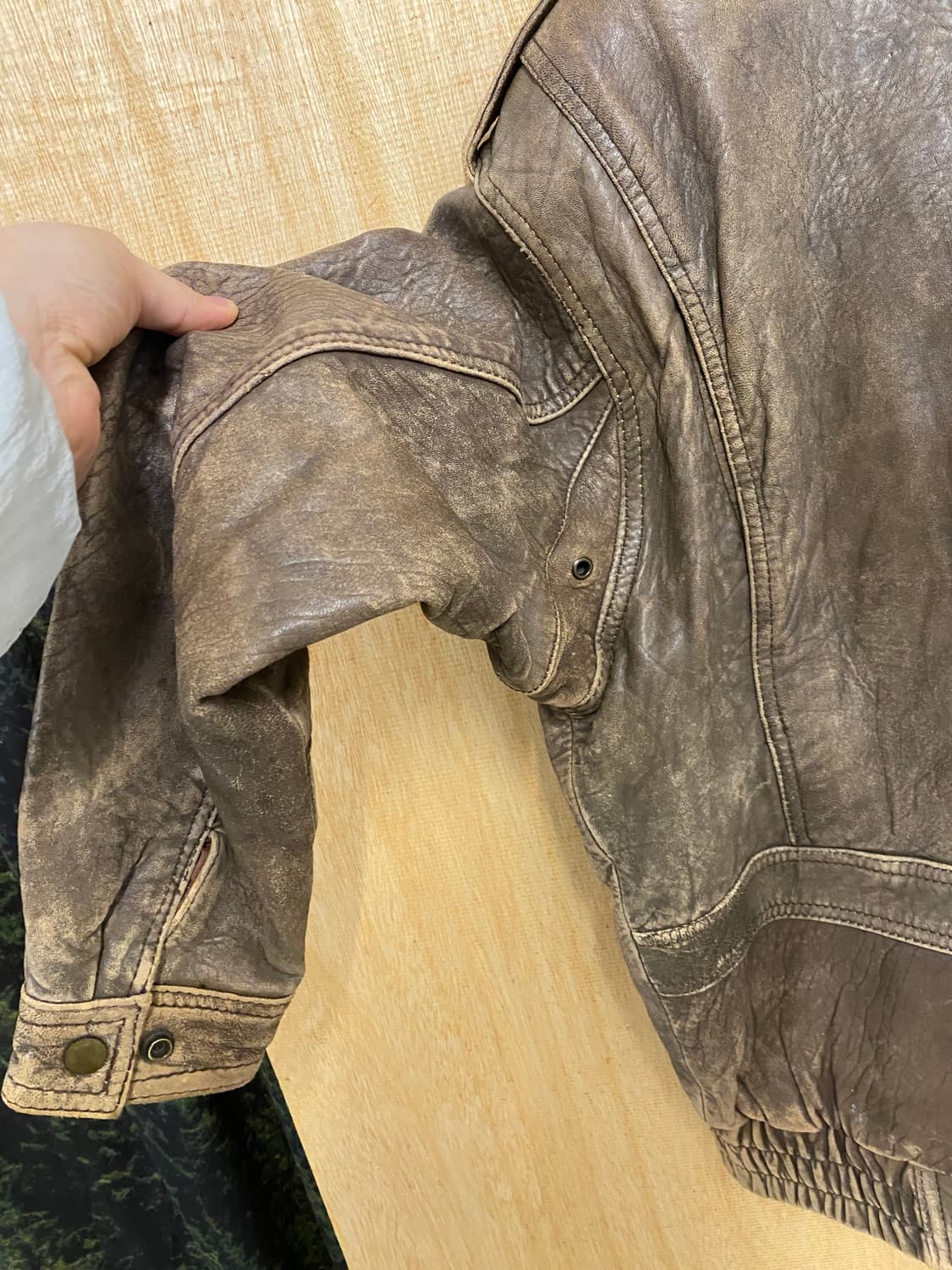 VTG hard faded G-1 leather jacket 상품이미지9