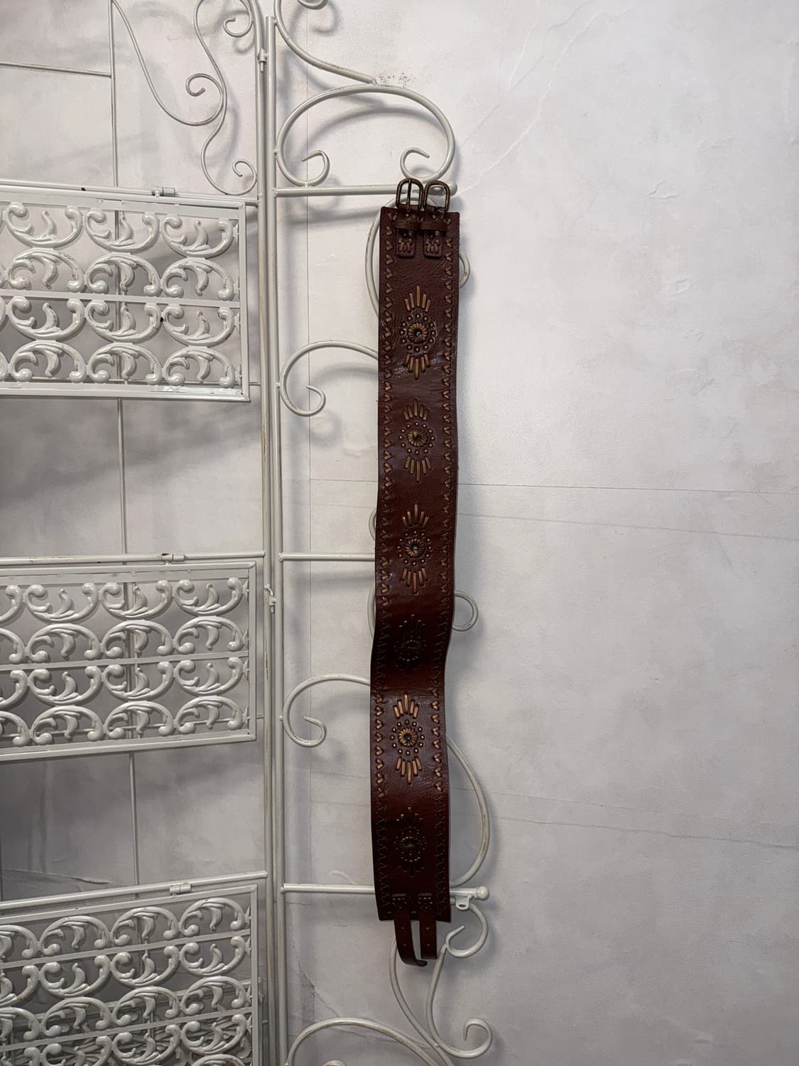 Brown bohemian western double buckle 벨트 상품이미지4