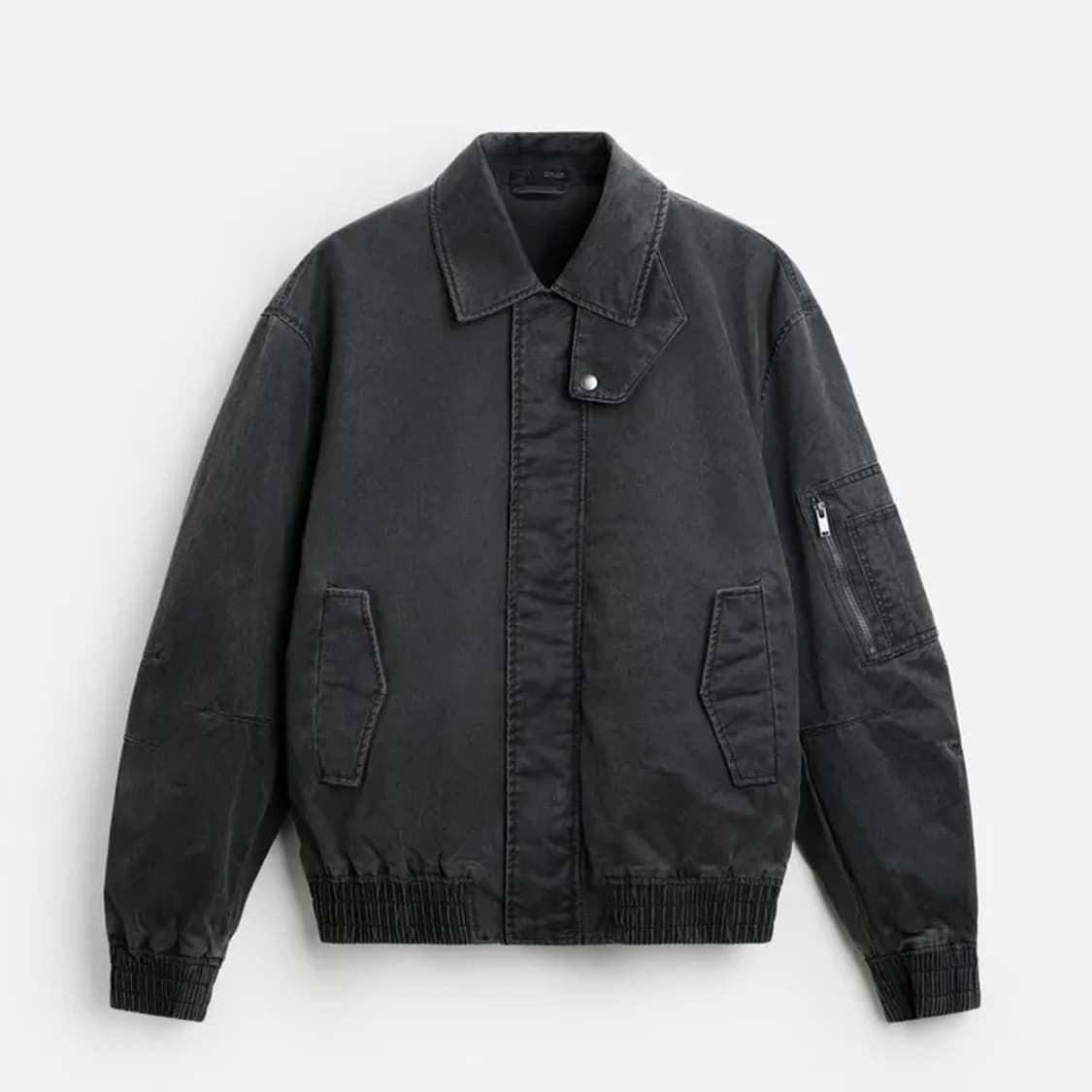 자라 왁스드 가공 워시드 자켓 GREY M사이즈 새제품 상품이미지3