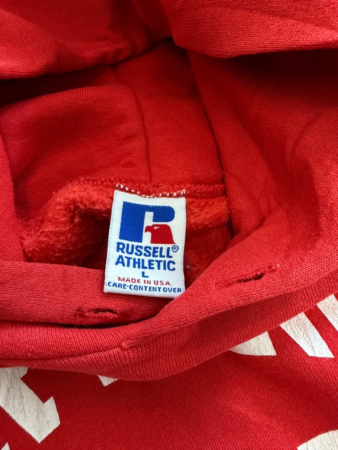 90‘s MADE IN USA 러셀 후드티 레드 상품이미지6