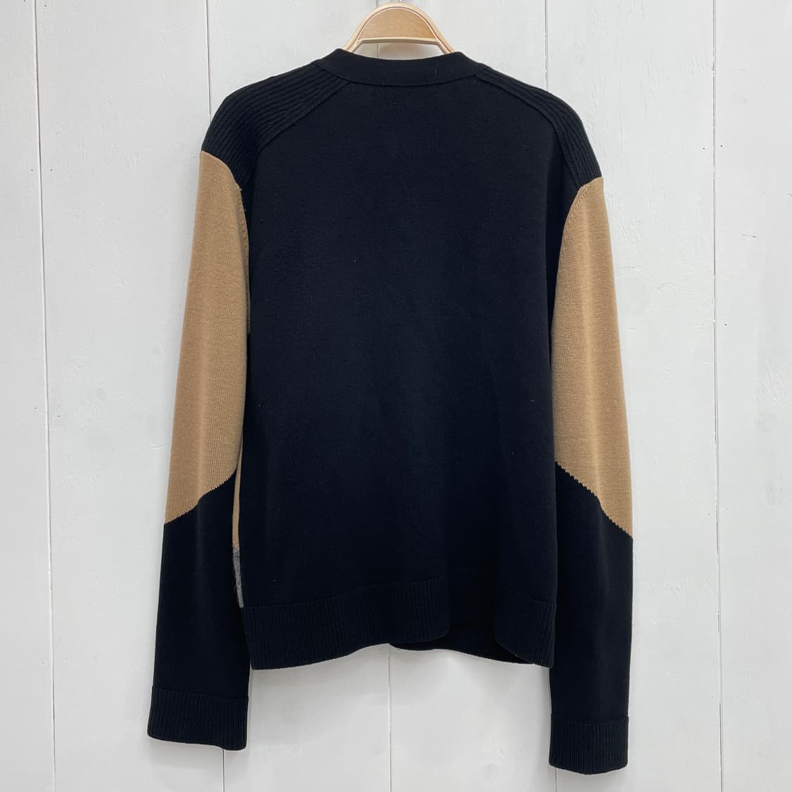 시스템 배색 울 캐시미어 가디건 세미루즈핏 상품이미지7