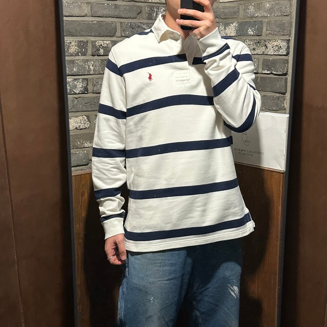 L) 폴로 랄프로렌 단가라 럭비티 긴팔 카라티 신형 큐알탭 상품이미지9