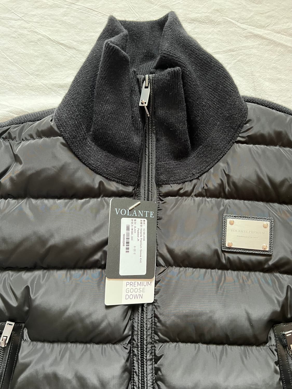 [새상품] 2) 볼란테 프리미엄 구스 니트 패딩 자켓 블랙 상품이미지7