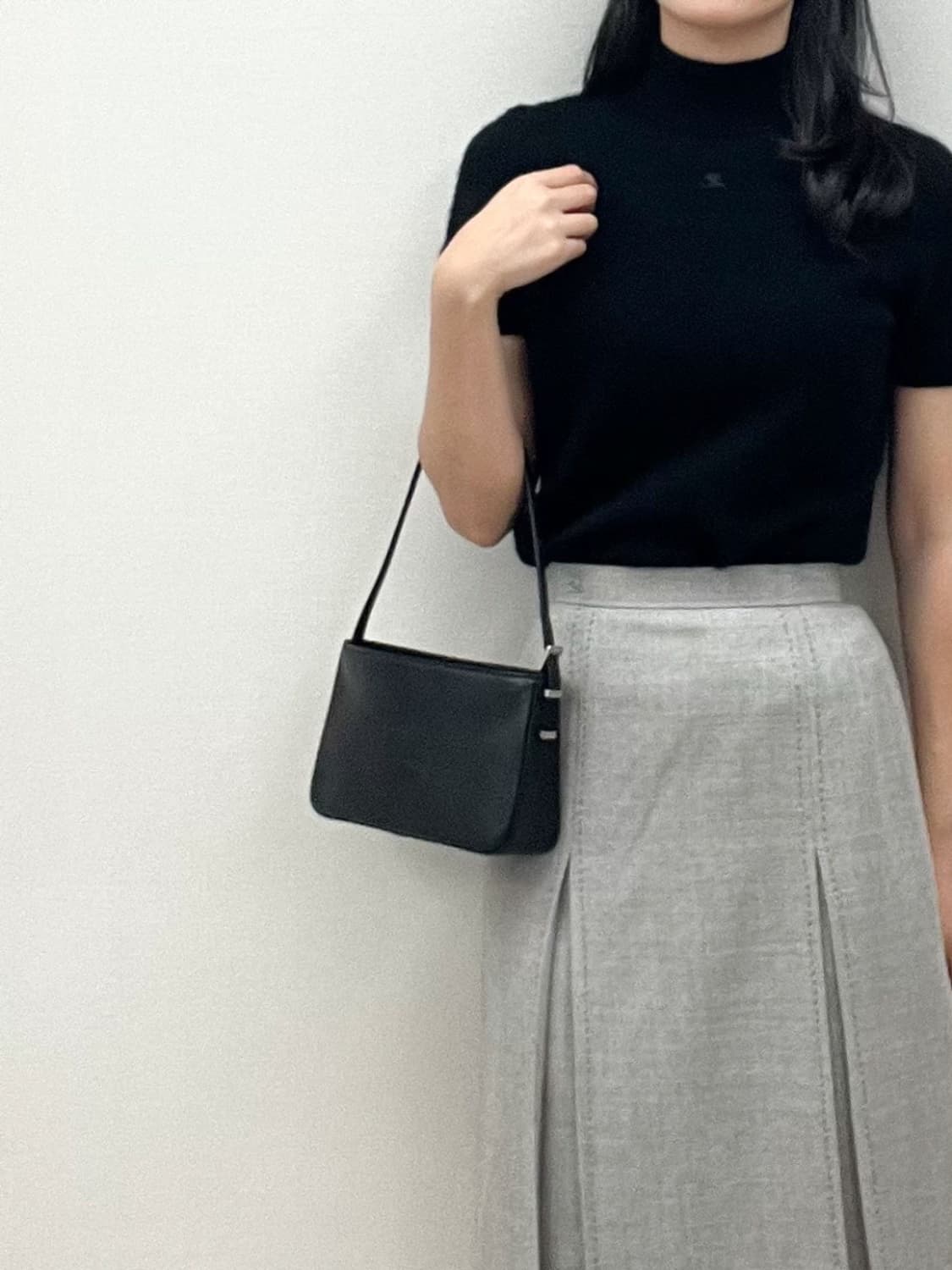 courreges / 꾸레쥬 그레이 스티치 울 롱 스커트 상품이미지8