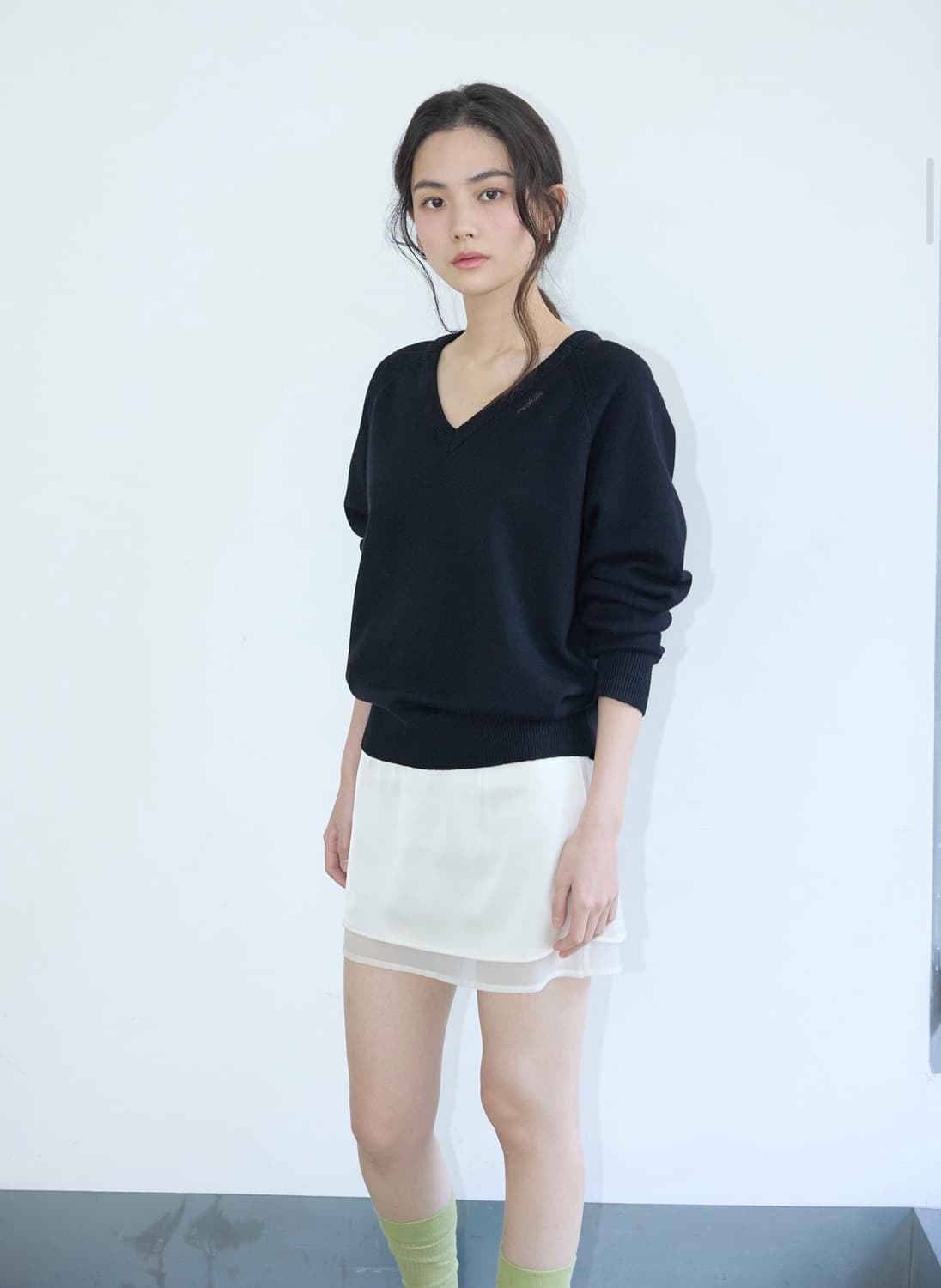 미치코런던 레이어드 새틴 미니 스커트  상품이미지5