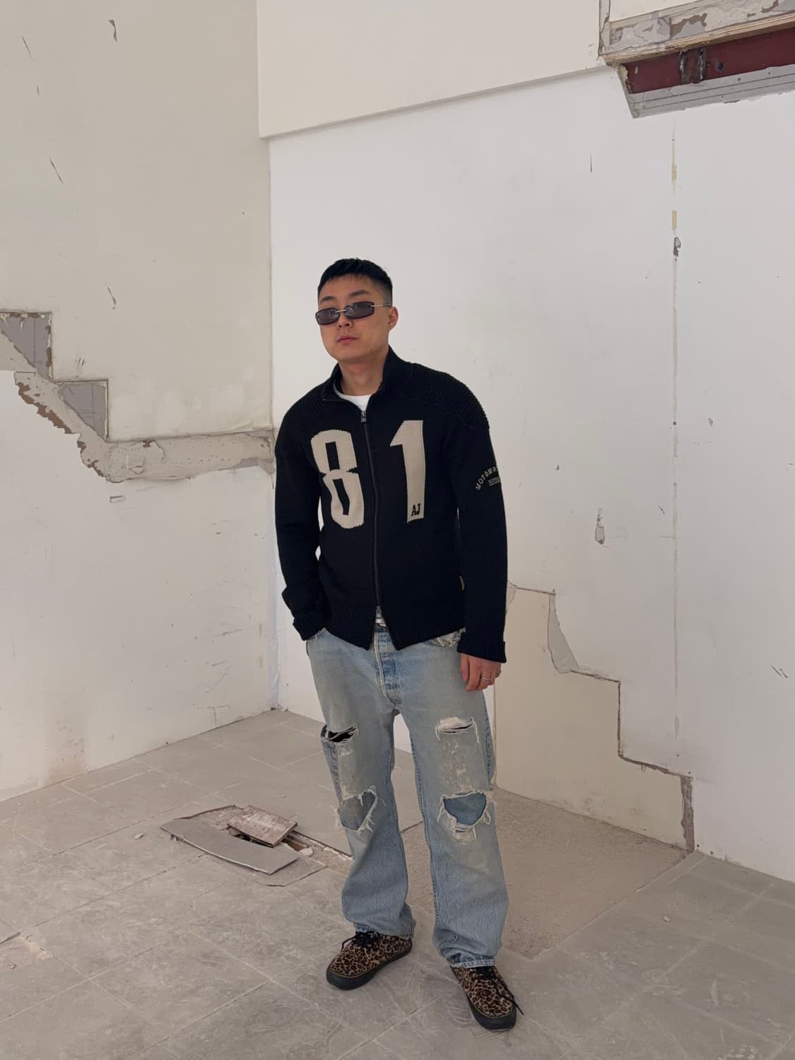 Armani Jeans 81 motorcycle knit zip-up 상품이미지2