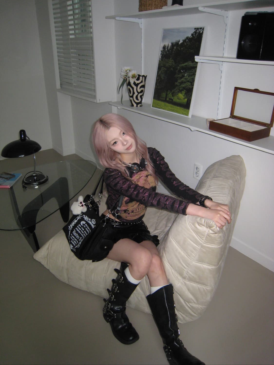 Hysteric glamour 히스테릭글래머 스네이크 글리터 스컬 롱슬 상품이미지6