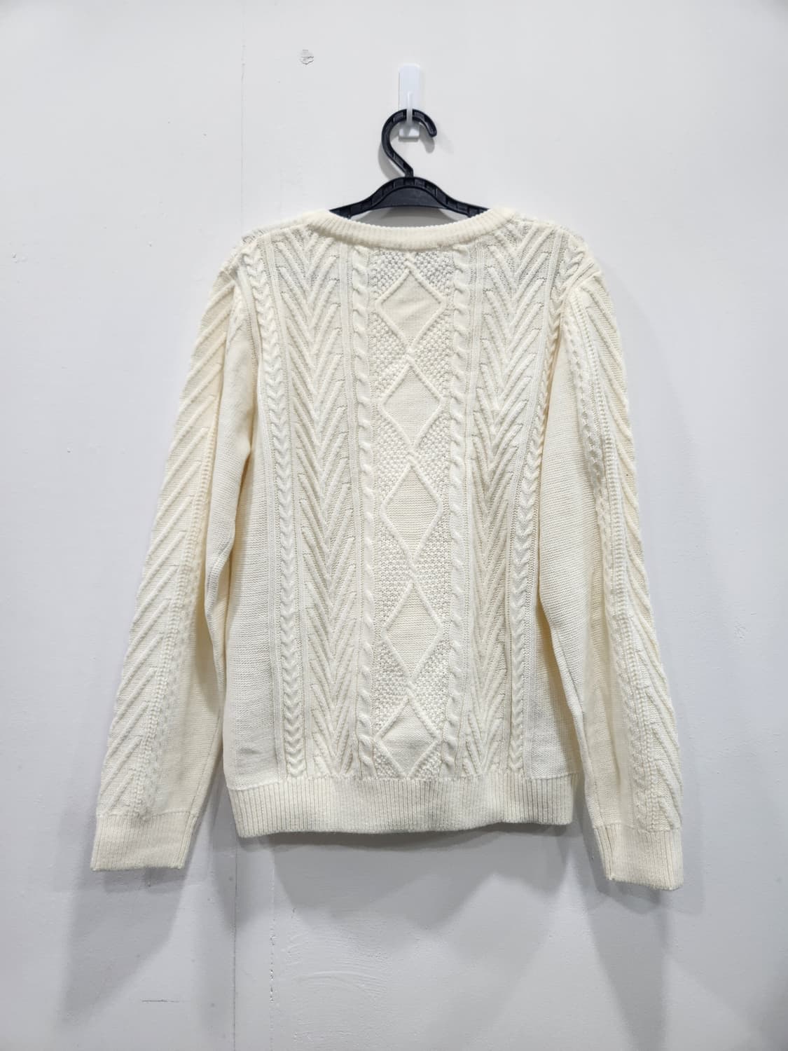 장 미셸 바스키아 크림색 케이블 니트 스웨터 남성 105사이즈 상품이미지4