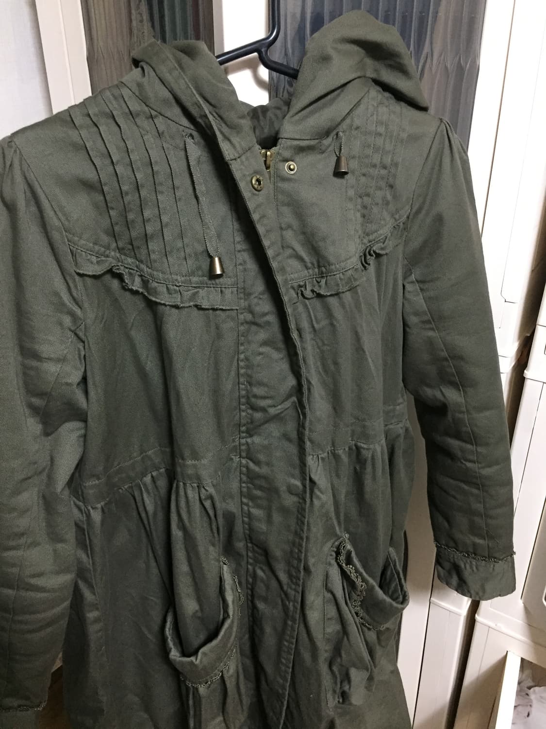 엑시즈팜 카키 후드 야상자켓 y2k 그런지 갸루 상품이미지3