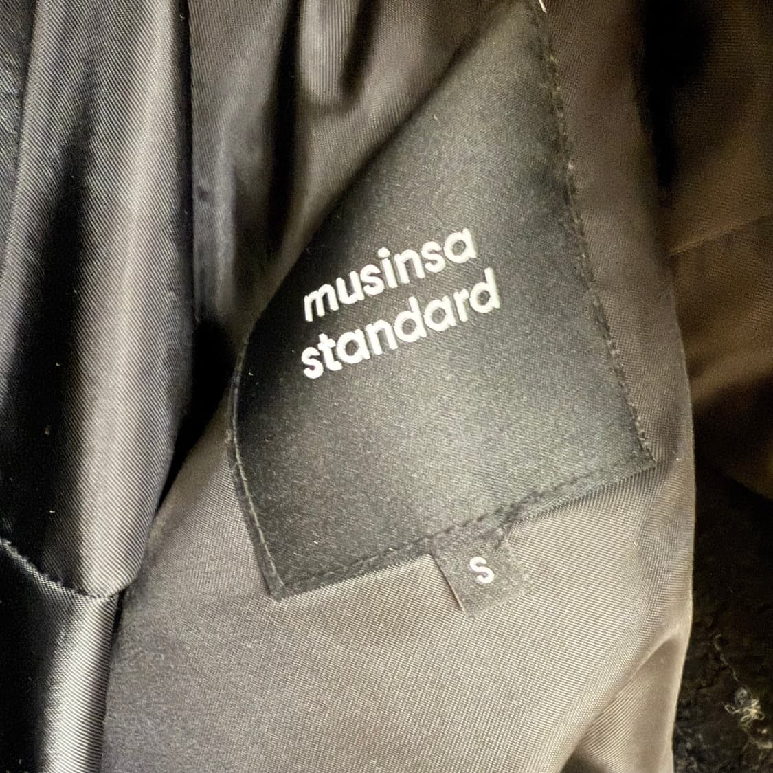 무신사 스탠다드 블랙 모직 하프 코트 S 상품이미지2