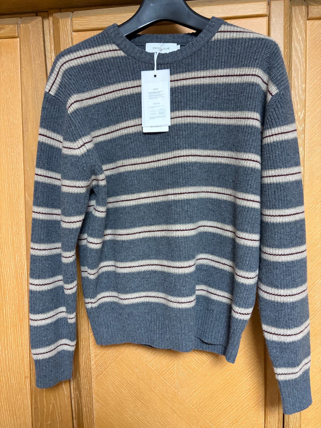 유니온블루 하버 스트라이프 니트 러스티 차콜 L사이즈 상품이미지2
