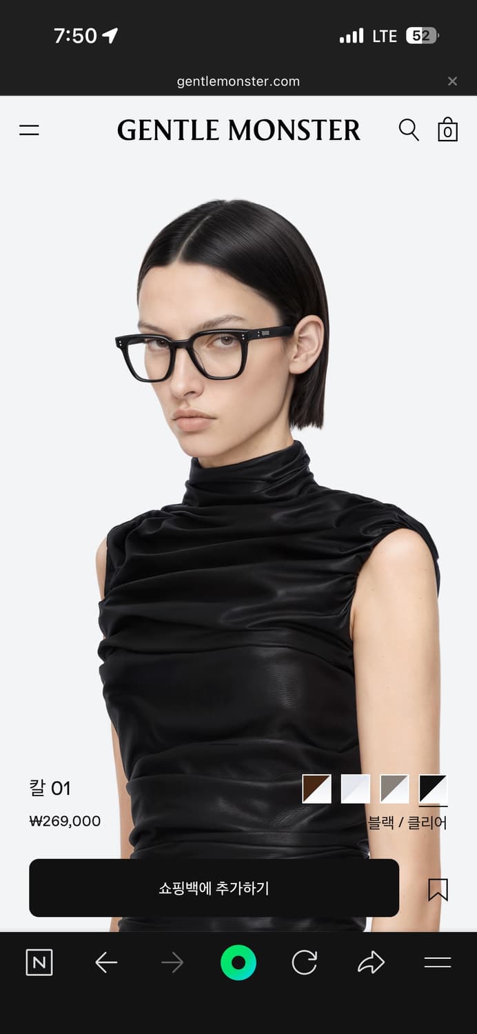 젠틀몬스터 칼01 블랙 안경 상품이미지3