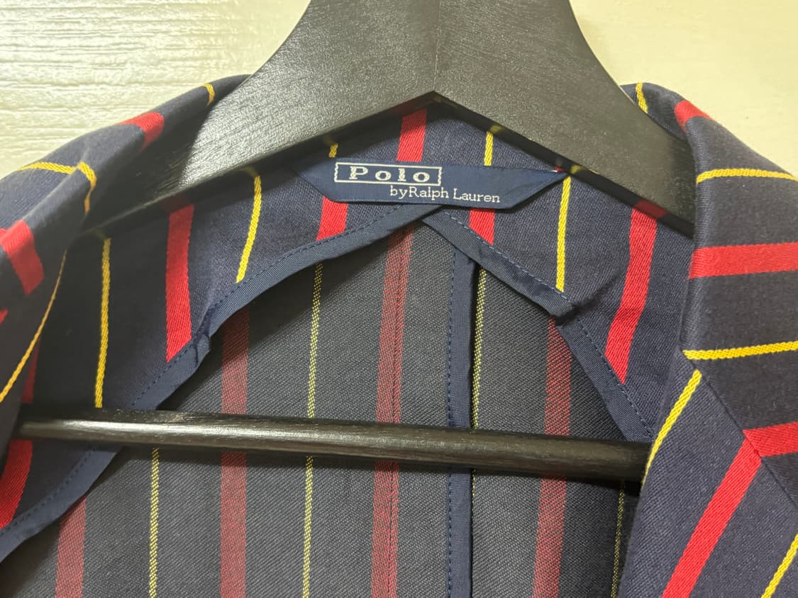 폴로 쓰리버튼 코튼 스트라이프 블레이져 자켓 m 상품이미지7