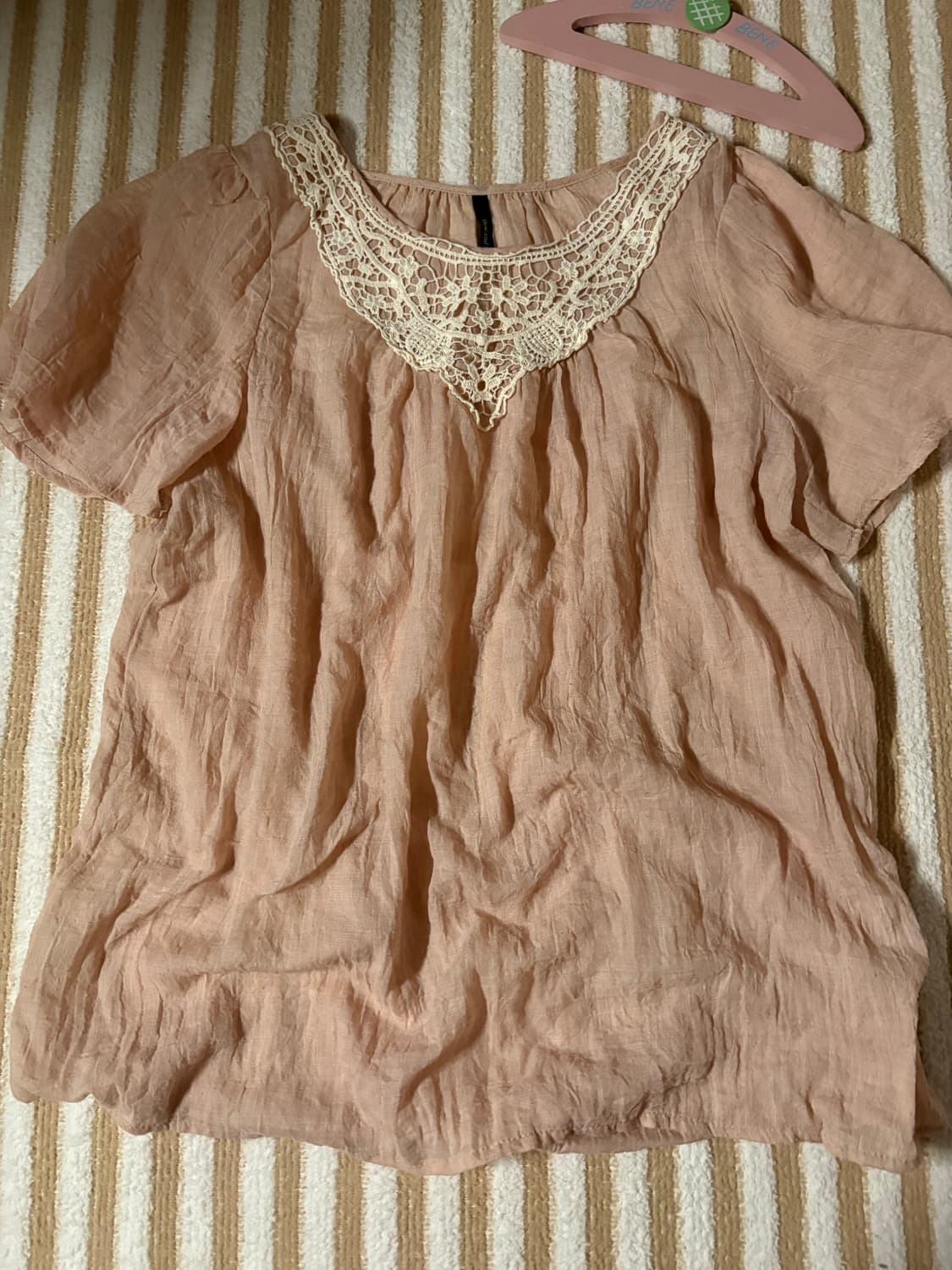 일본 빈티지 모리걸 블라우스 반팔 레이스 상품이미지3