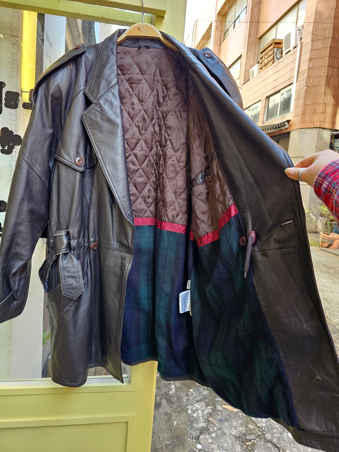 Japan 딥브라운 벨티드 램스킨 자켓 상품이미지7