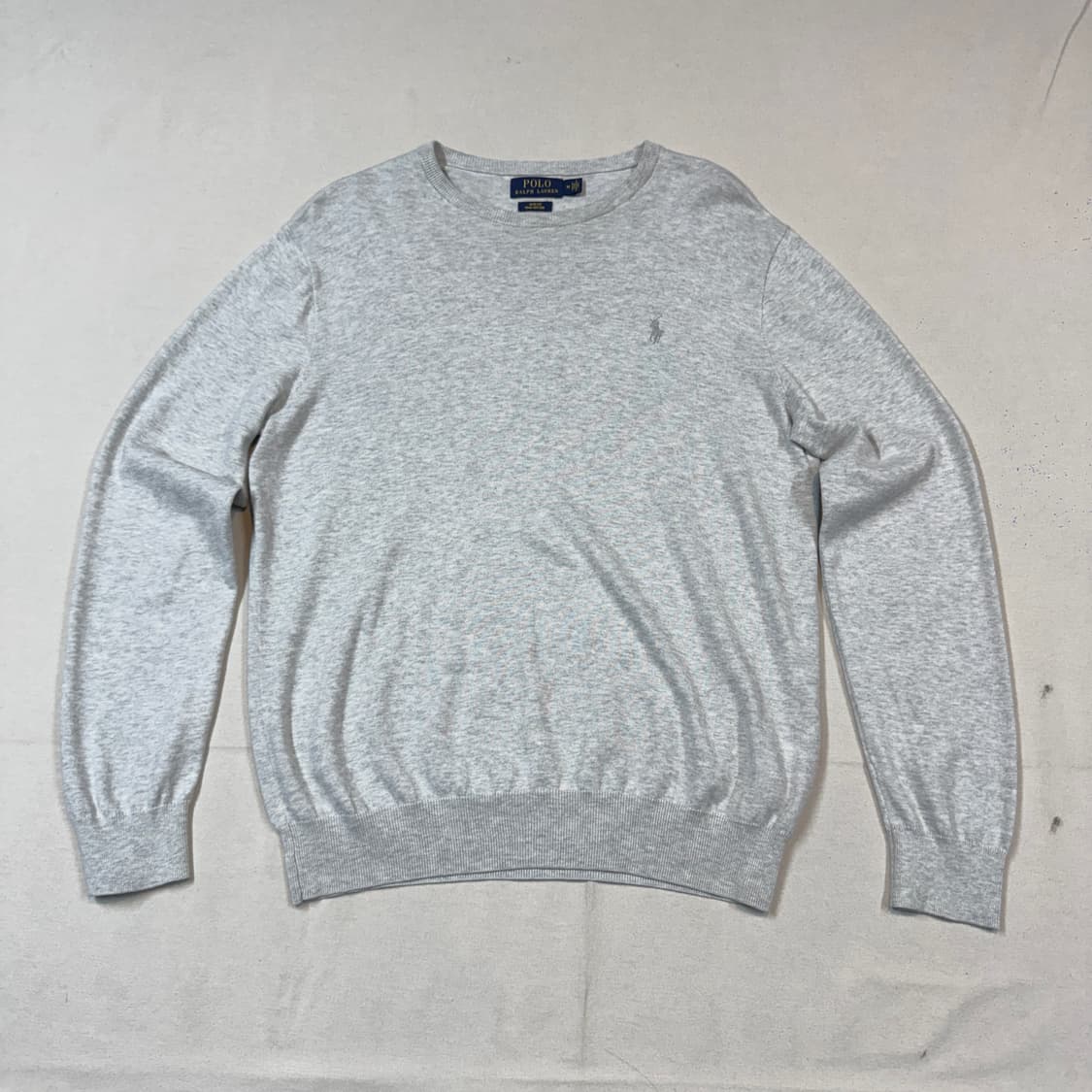 M) 폴로 랄프로렌 피마코튼 라이트 그레이 브이넥 니트 상품이미지1