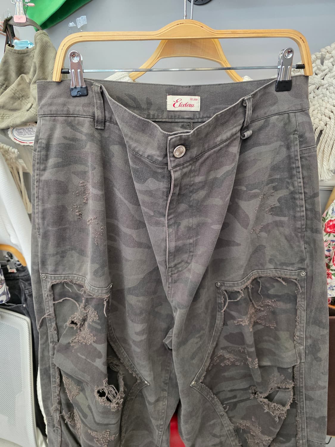 이티씨이 etce 디스트로이드 카고 팬츠 L 상품이미지1