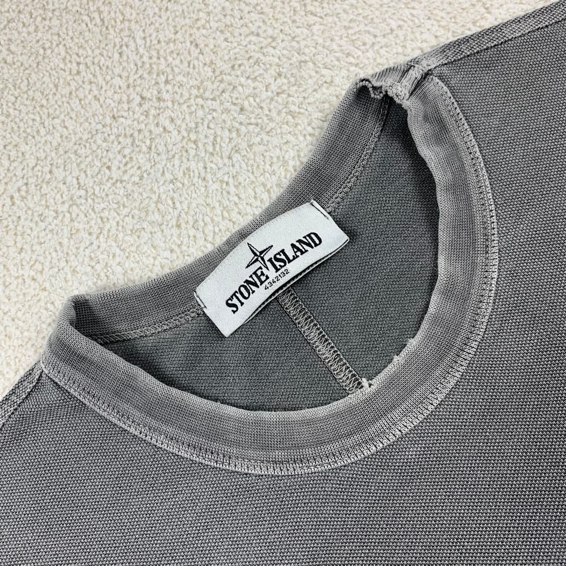 올드 스톤아일랜드 가먼트 다잉 원포켓 롱슬리브 티셔츠 그레이 상품이미지6