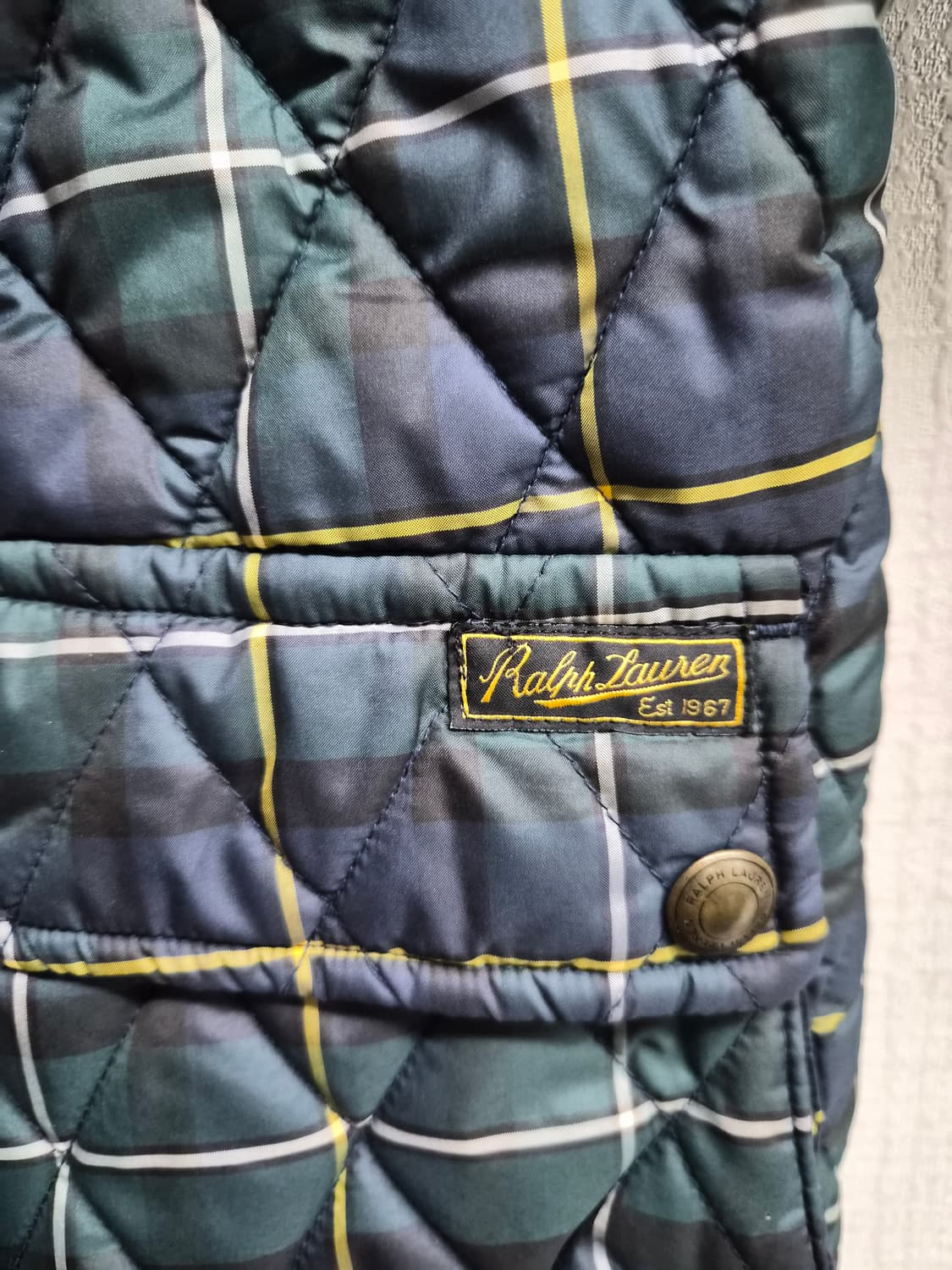 키즈 S/8)폴로 랄프로렌 타탄체크 퀼팅 자켓 팝니다 상품이미지3