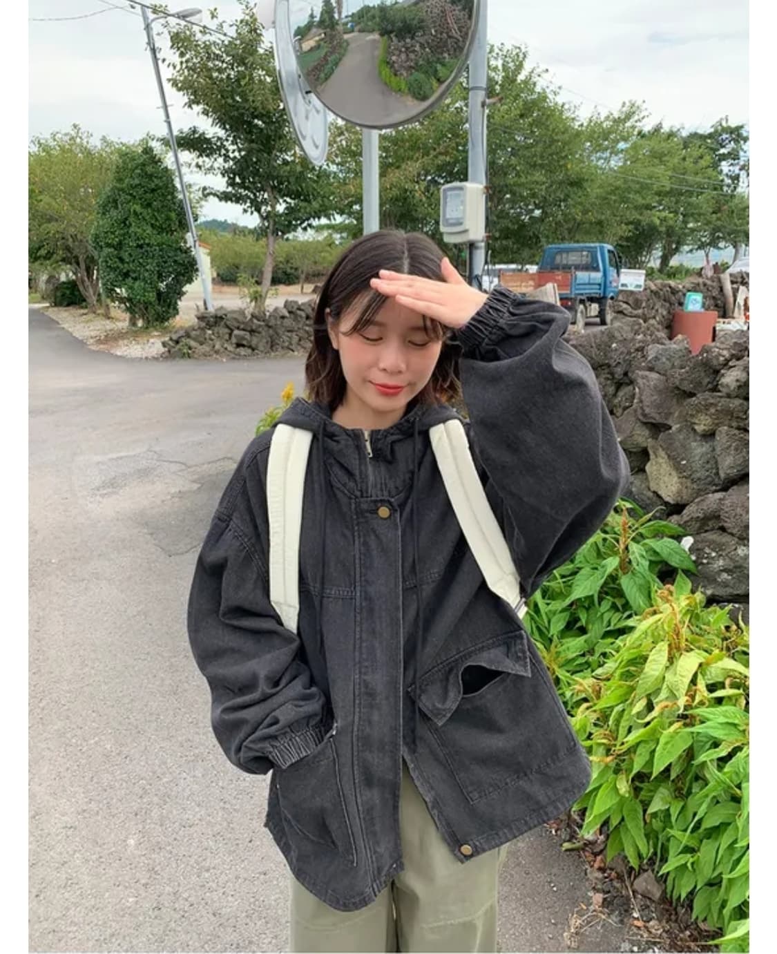 바온 카호 후드 데님 자켓 흑청 상품이미지1