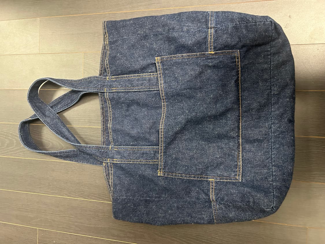 베이스레인지 인디고 데님 에코백 가방 상품이미지1