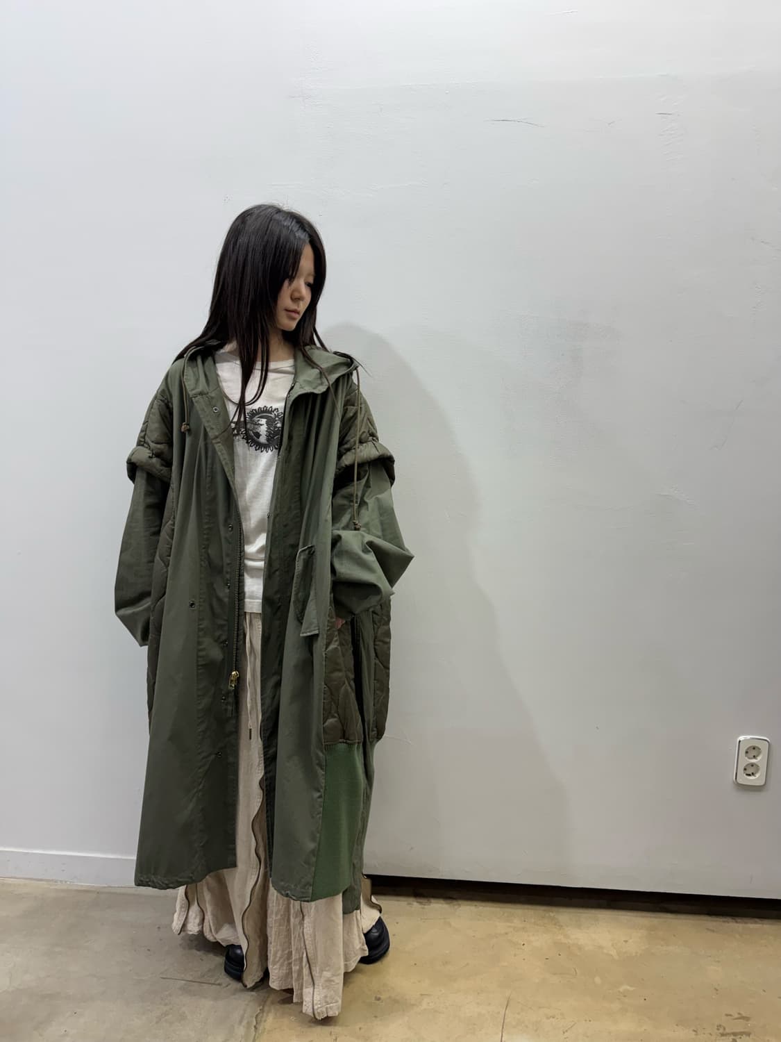 나나서카 빈티지 밀리터리 리워크 야상 코트 상품이미지9