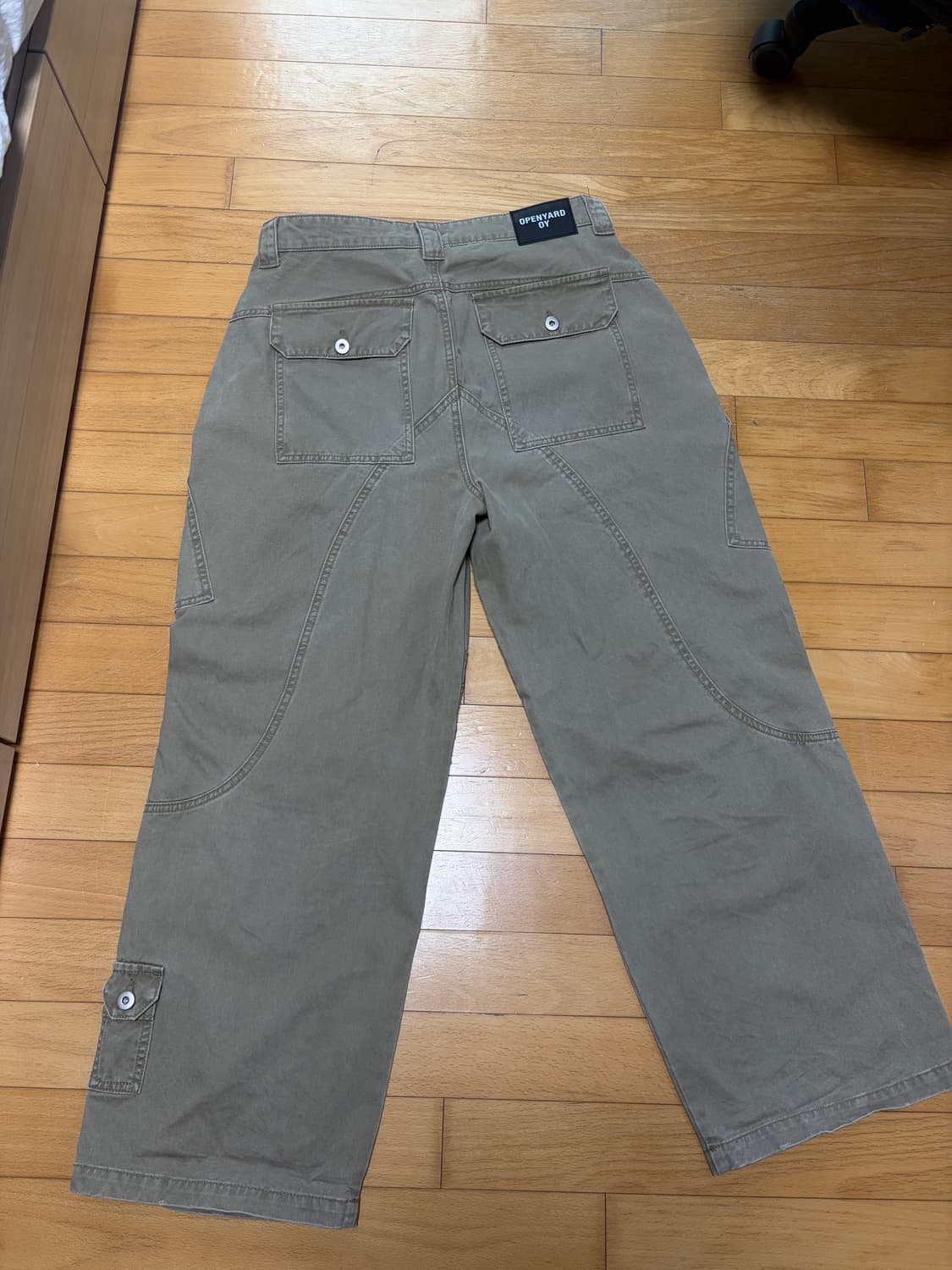 오와이 워시드 베이지 카고 팬츠 M 상품이미지7