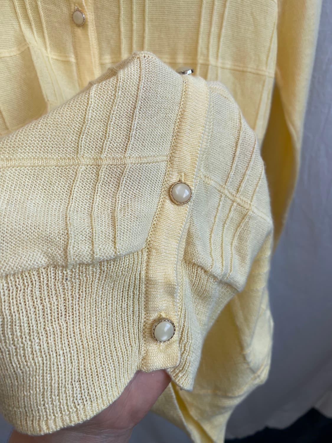 GLACIER 옐로우 면혼방 가디건(M) 상품이미지5