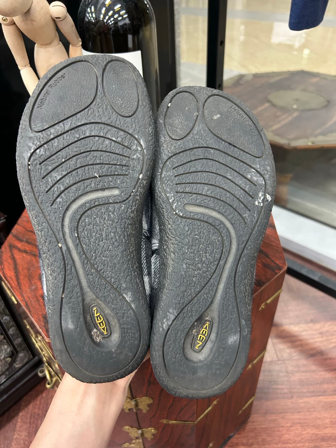 빈티지 킨 KEEN 울체크 플리스 하우저 슬리퍼 size235 상품이미지5