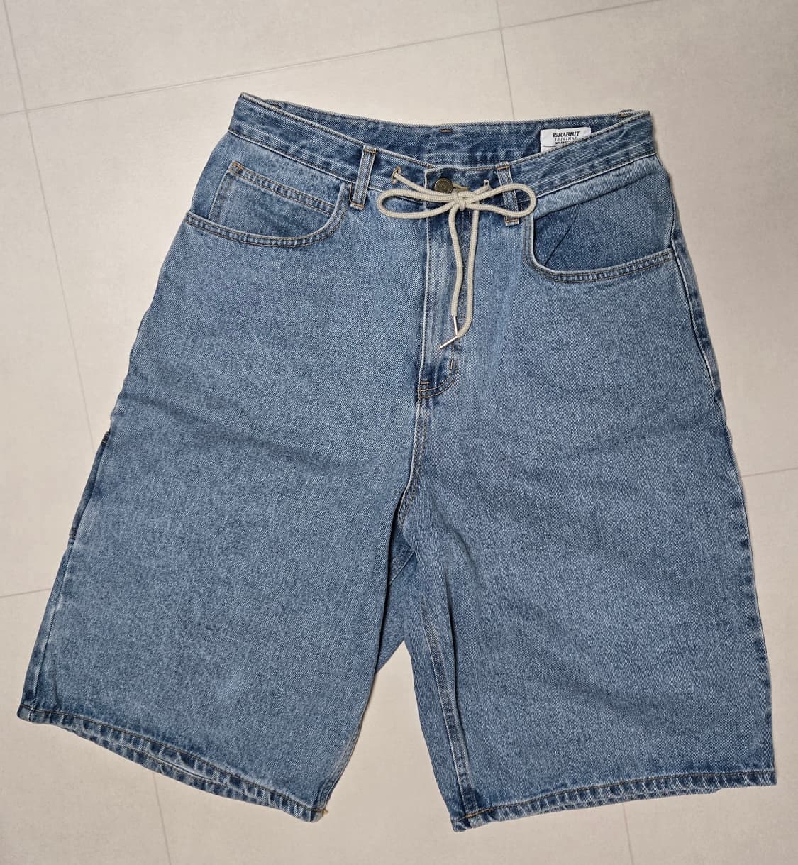 비에스래빗 카펜터 루즈핏 데님 숏팬츠 블루 상품이미지2