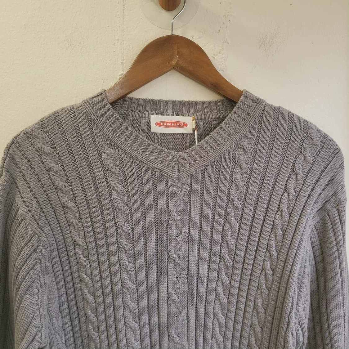 블루그레이 케이블 면니트 상품이미지3