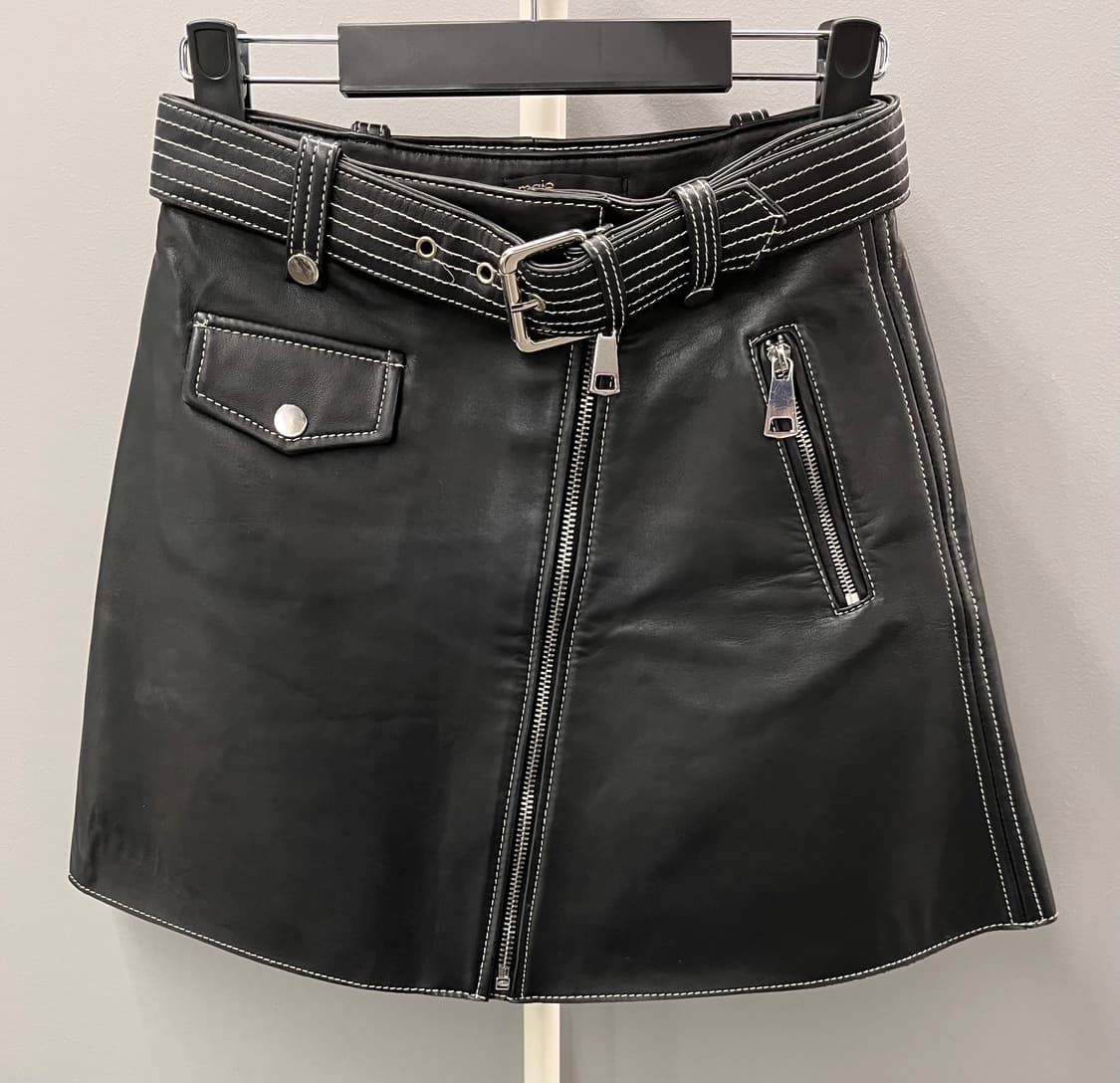 마쥬 양가죽 미니 스커트 36 블랙 상품이미지1