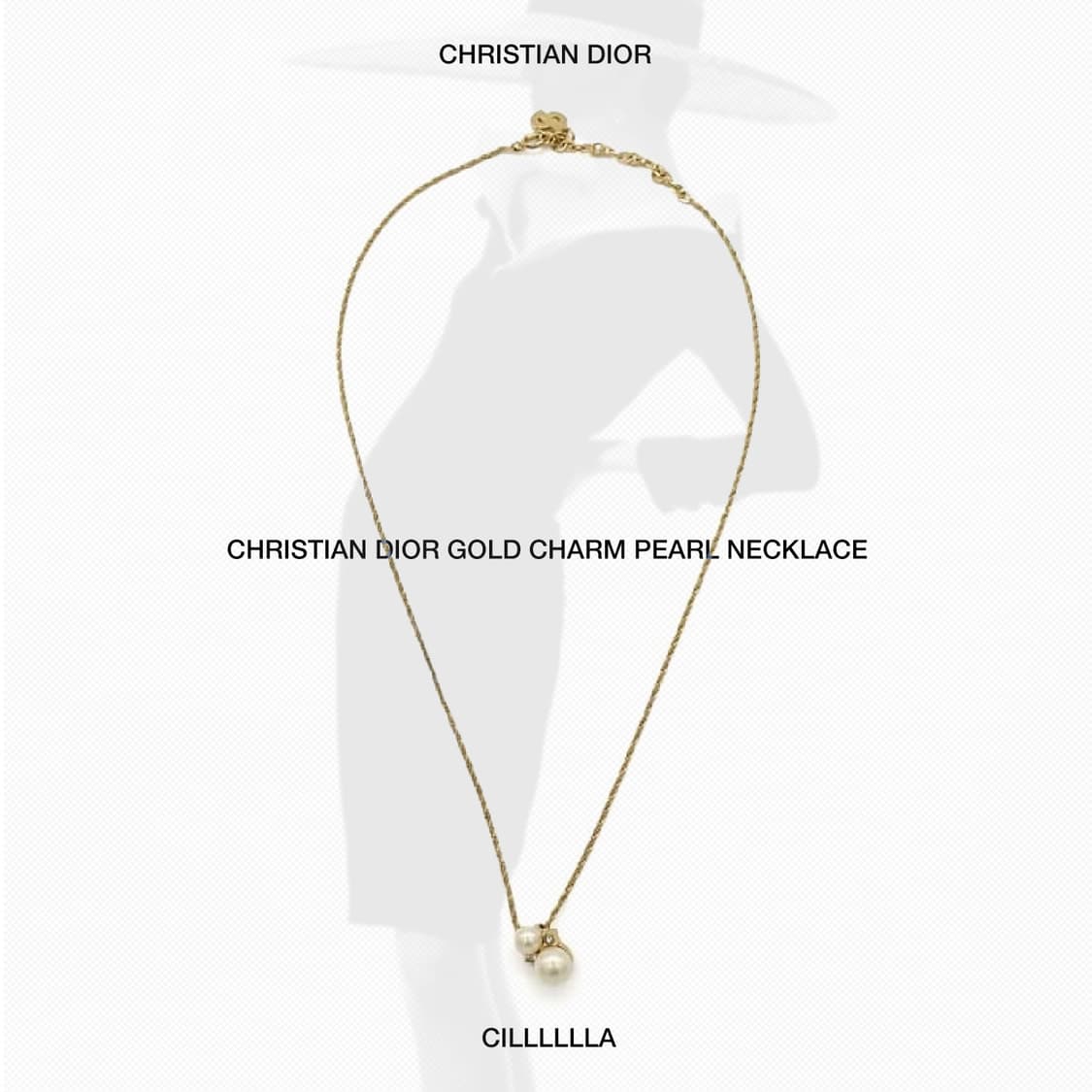 Christian Dior 크리스챤 디올 골드참 진주 목걸이 상품이미지1