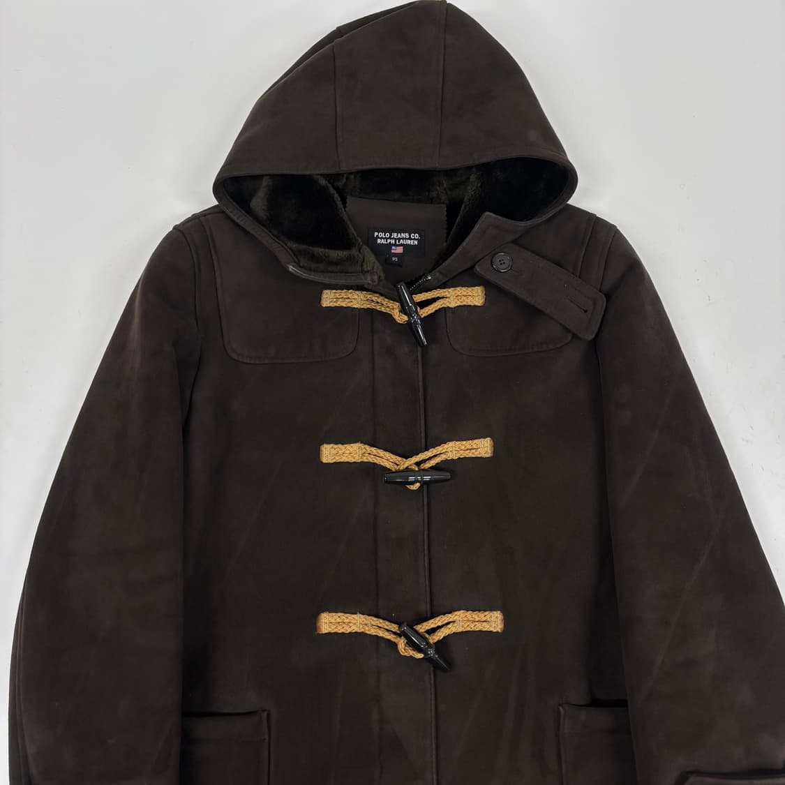 90s 폴로 스웨이드 무스탕 시어링 더플 코트  상품이미지4