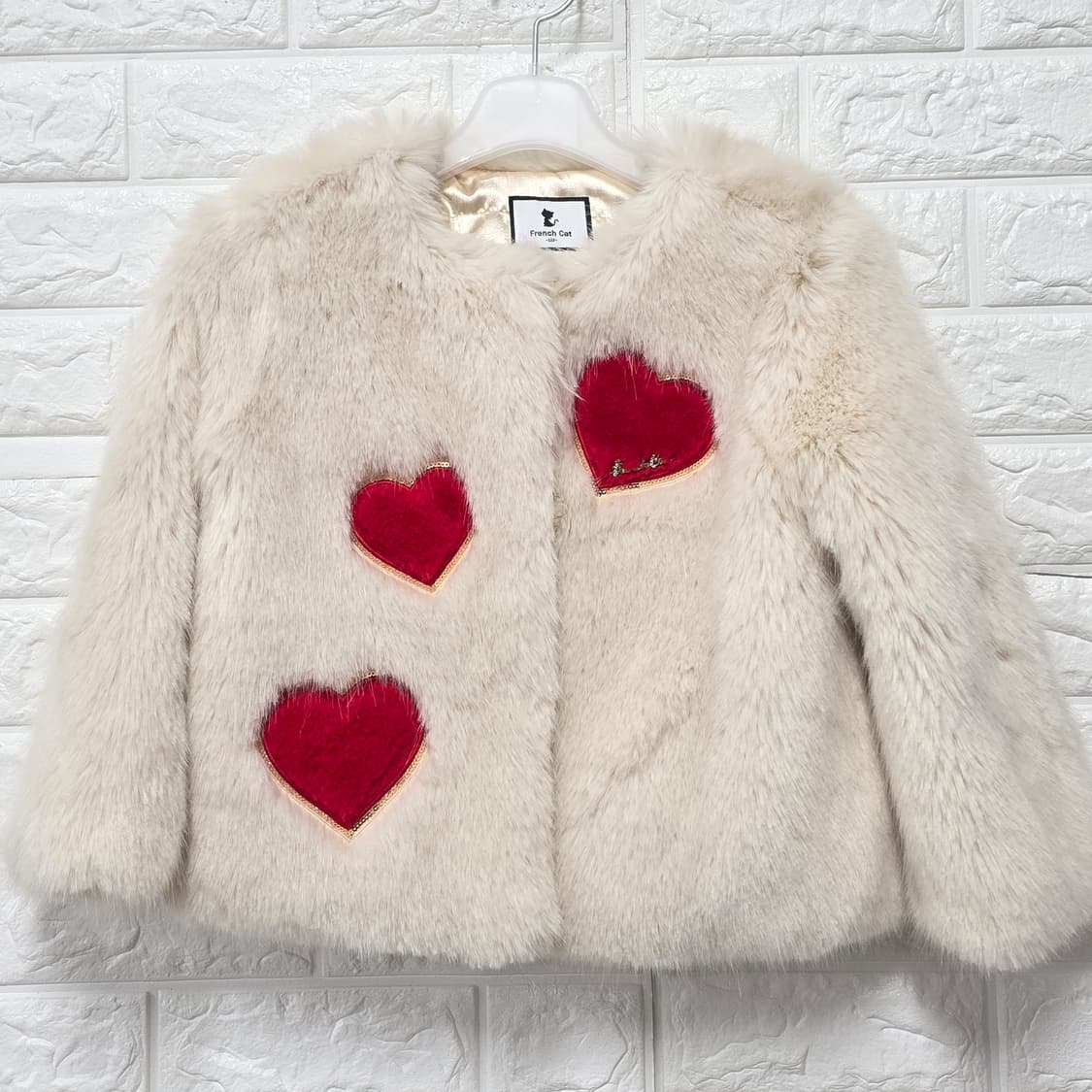 택포) 프렌치캣 여아 하트 퍼자켓 120 상품이미지1