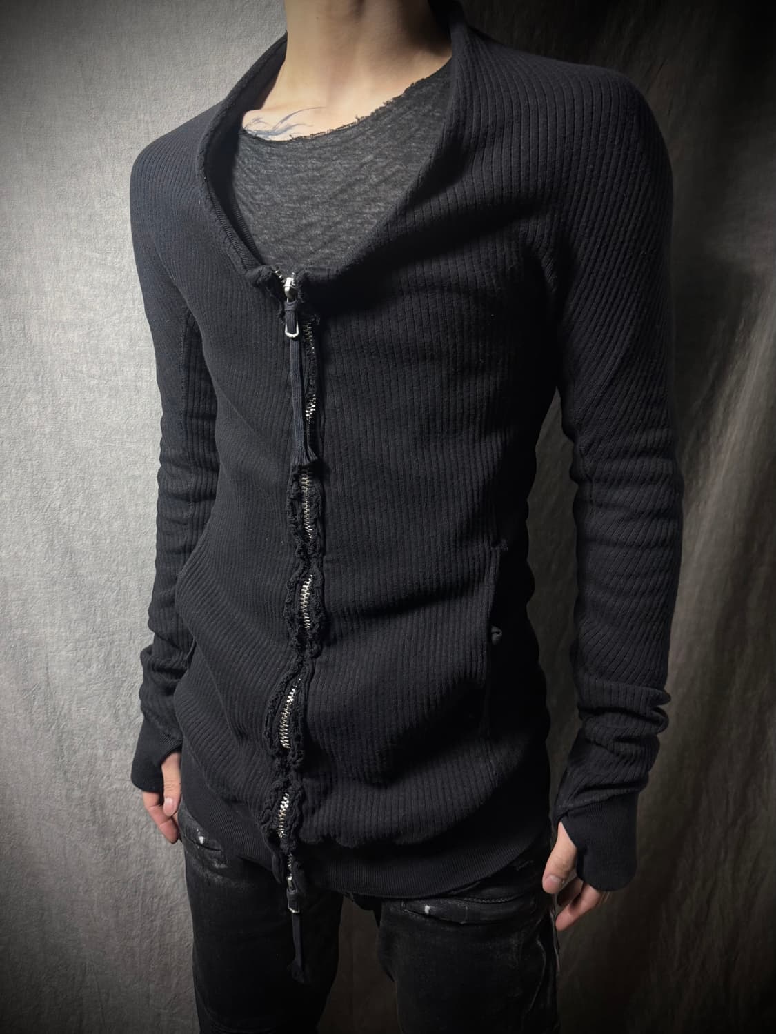Boris Bidjan Saberi Ribbed Zip Cardigan  상품이미지1
