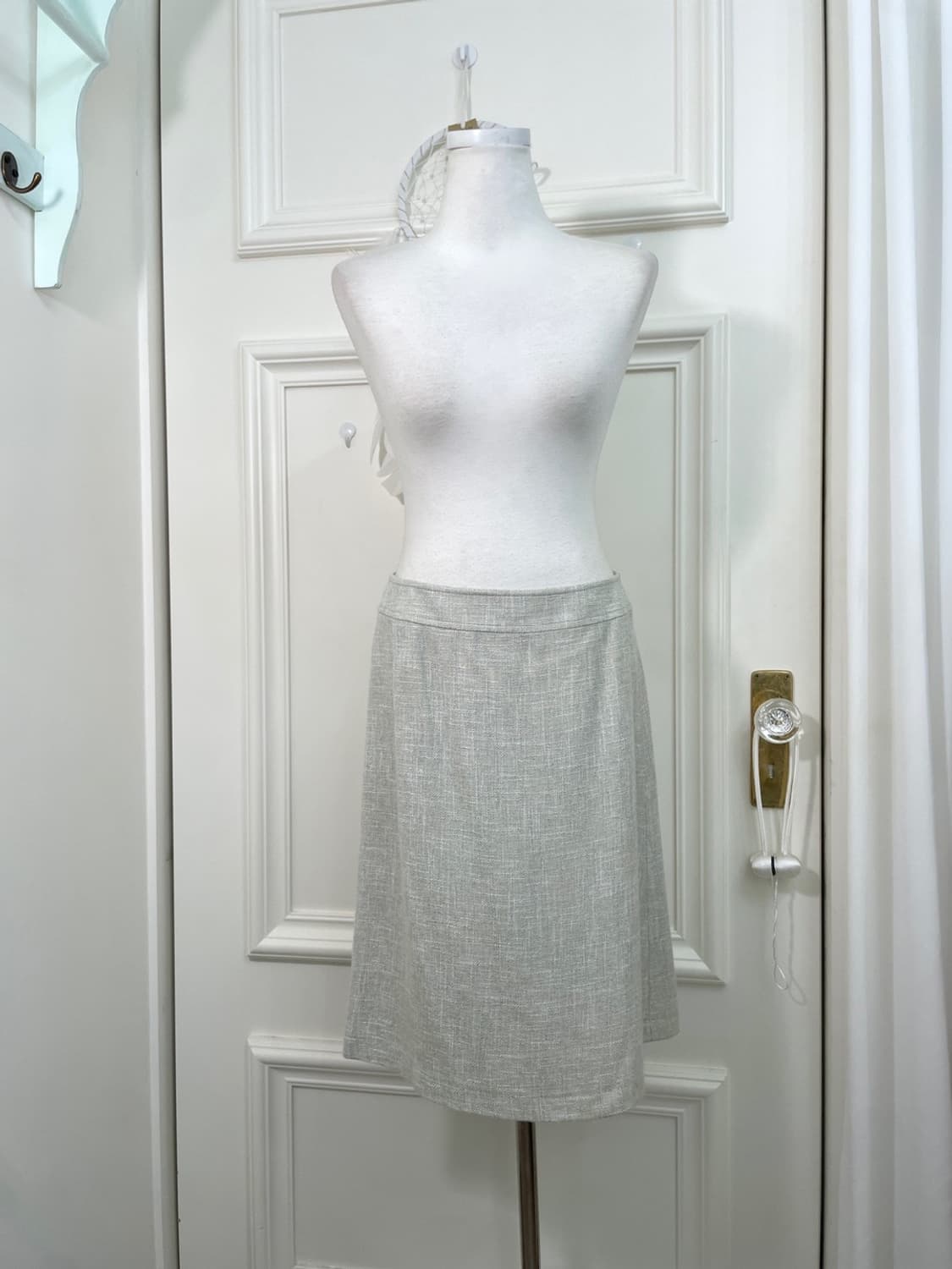 mint green tweed basic midi skirt 상품이미지1