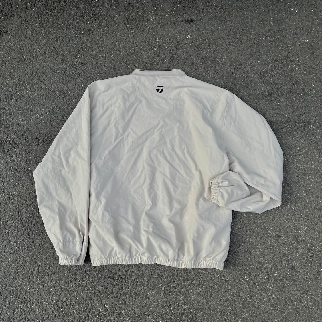 90s 나이키 USA 미드 스우시 오트밀 올드스쿨 웜업 바람막이 XL 상품이미지5