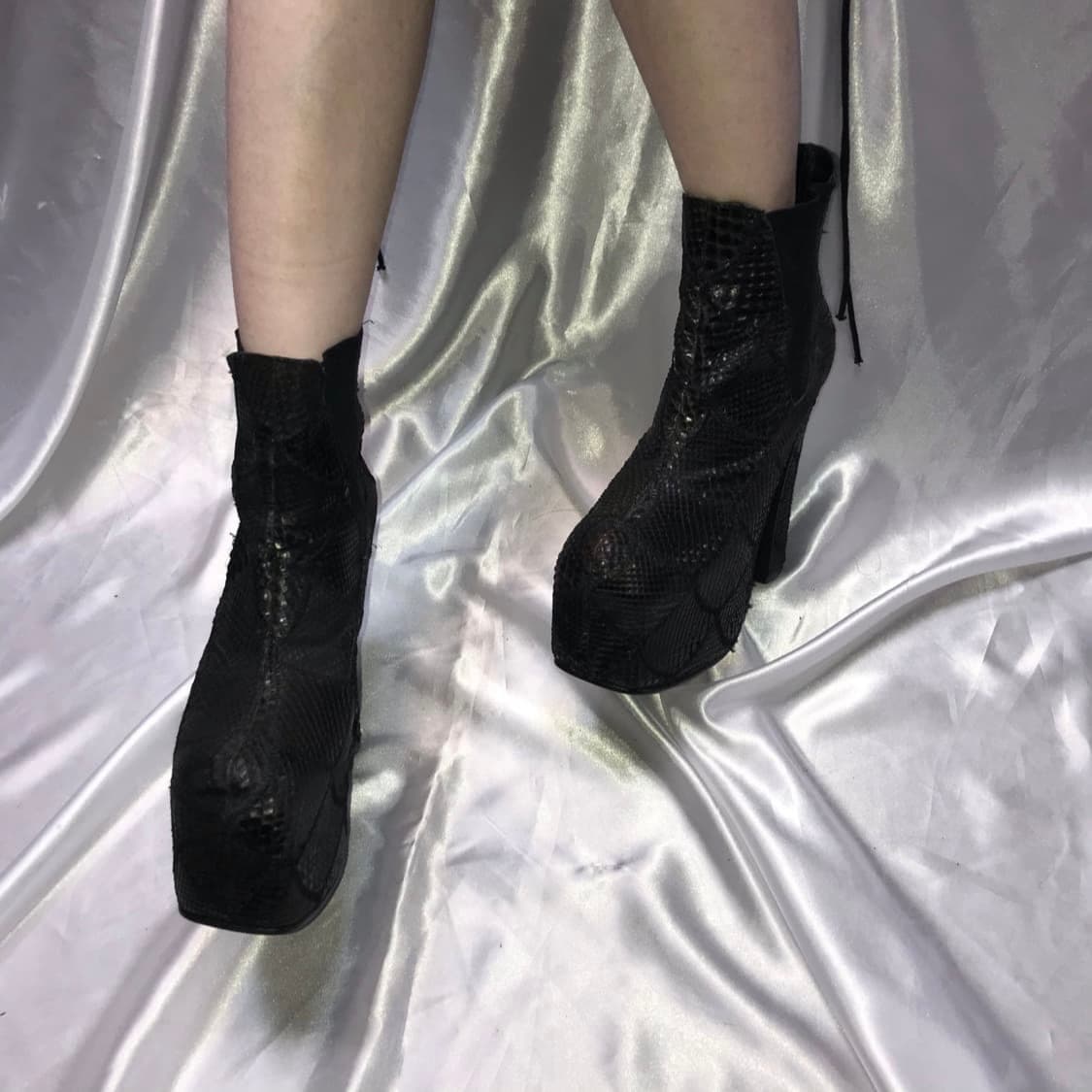 히스테릭글래머 파이톤 패치워크 힐 부츠 상품이미지3