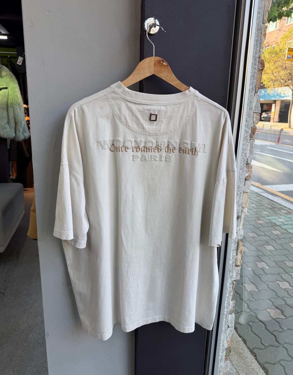 50/ 우영미 백로고 자수프린팅 라운드 반팔 상품이미지5