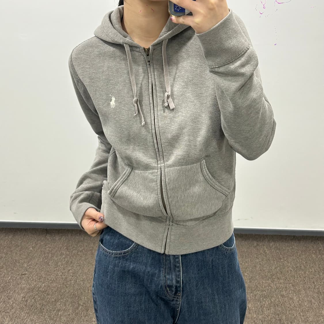 Polo 폴로 화이트포니 그레이 후드집업 상품이미지2