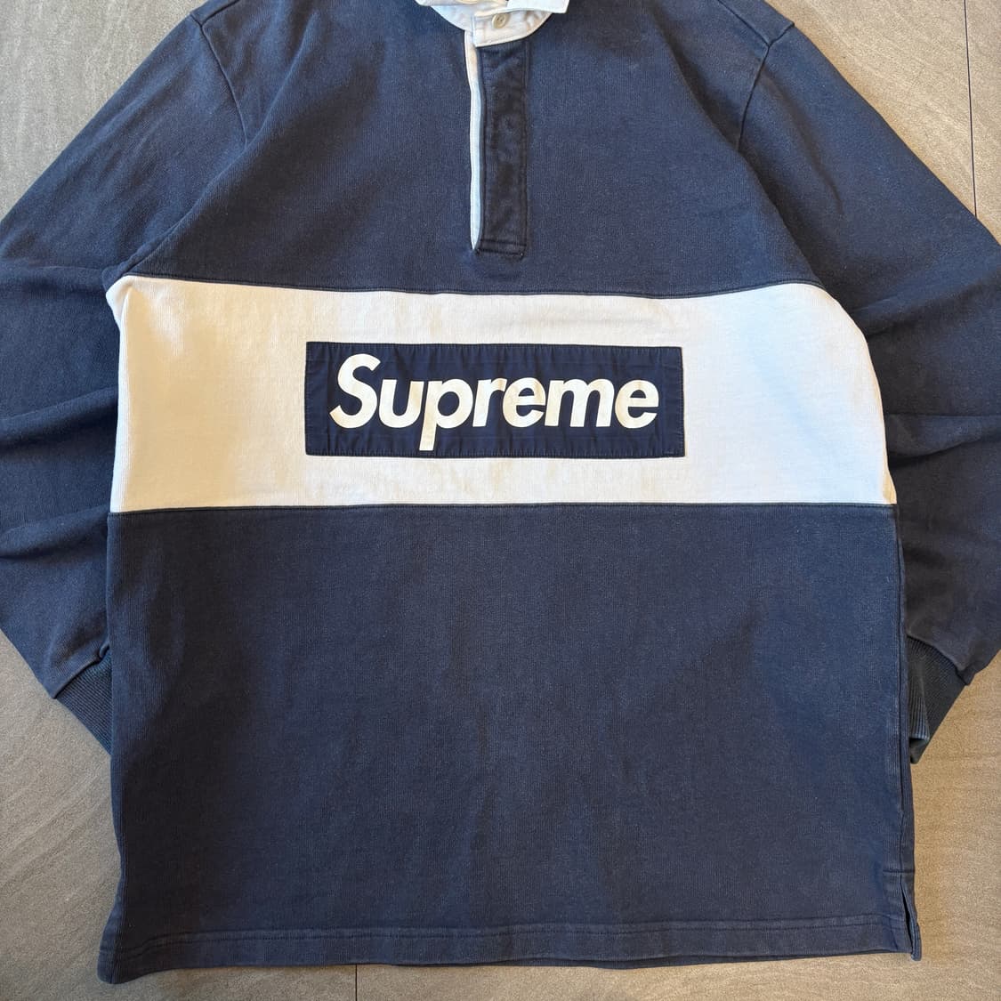 15Fw 슈프림 정품 네이비 럭비티 스웻셔츠 상품이미지3