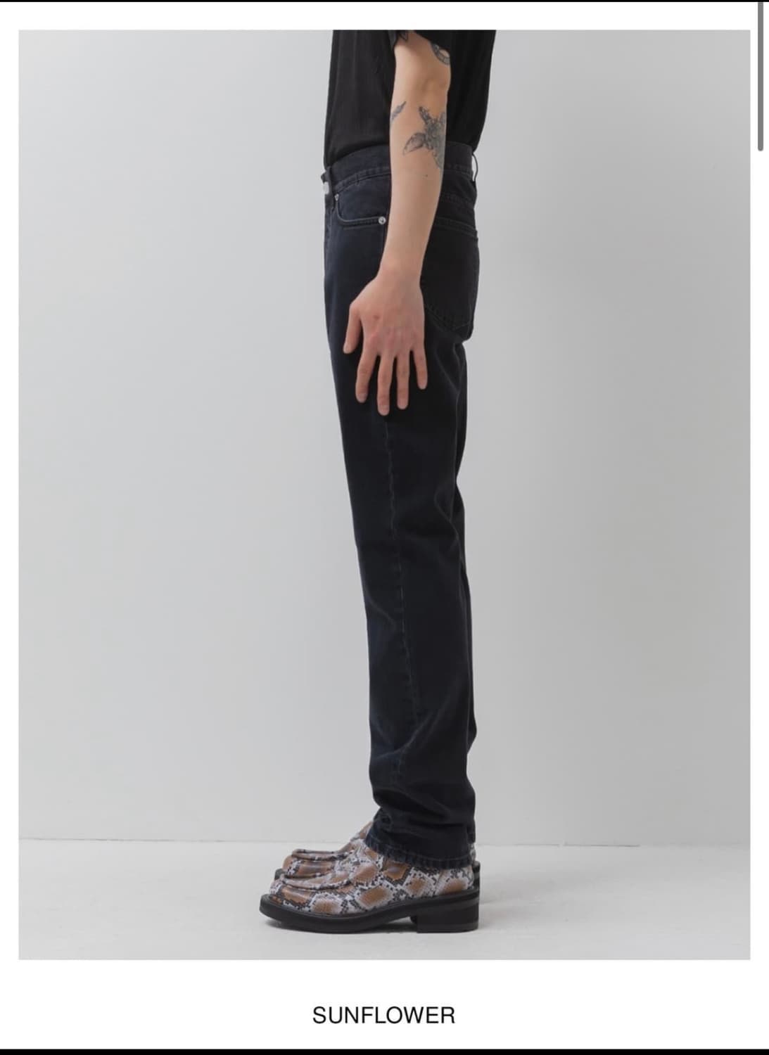 선플라워 5038  스탠다드 핏 데님 팬츠 (블랙) 상품이미지3