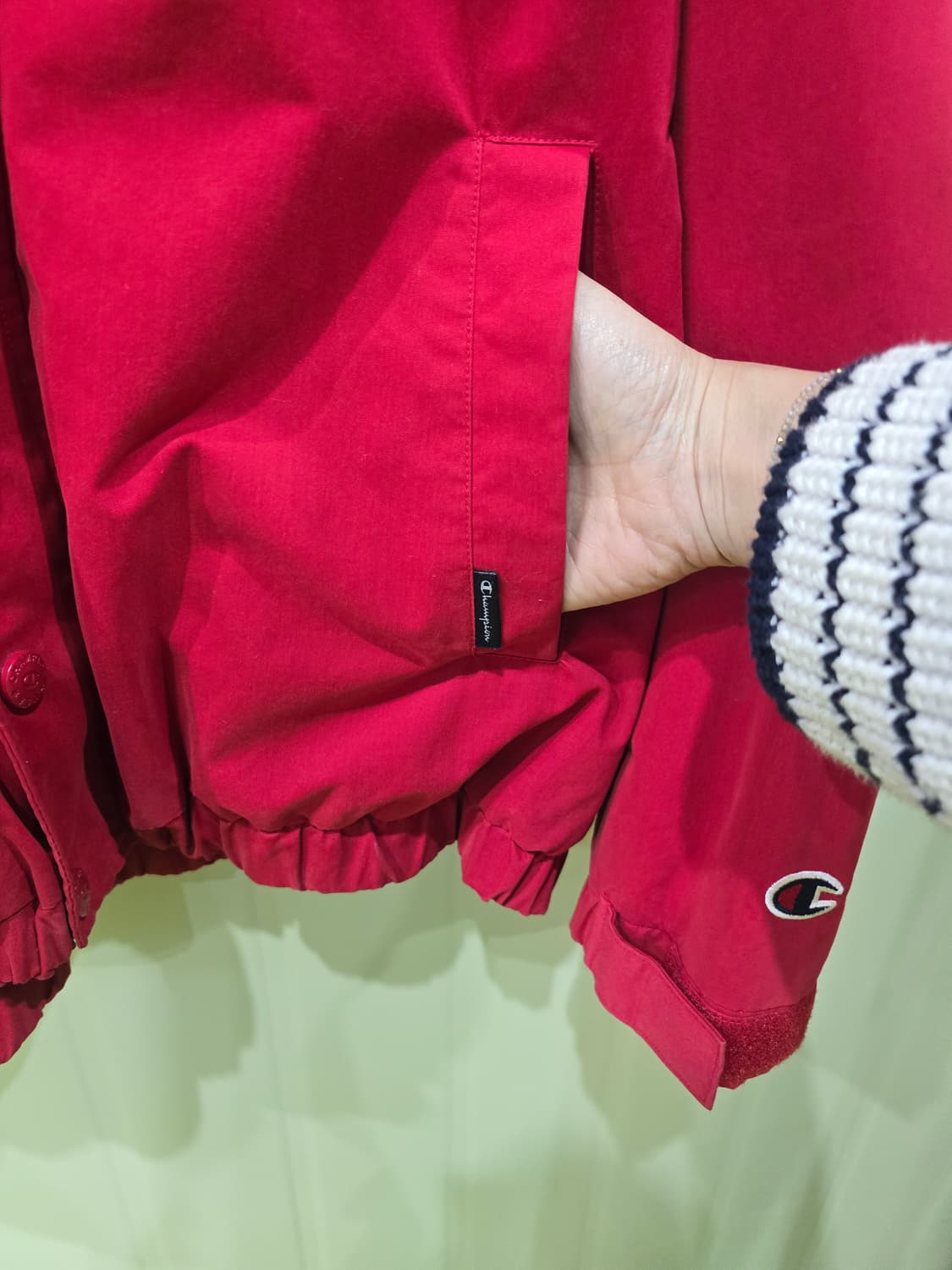 챔피온 레드 바람막이 자켓 95 상품이미지10