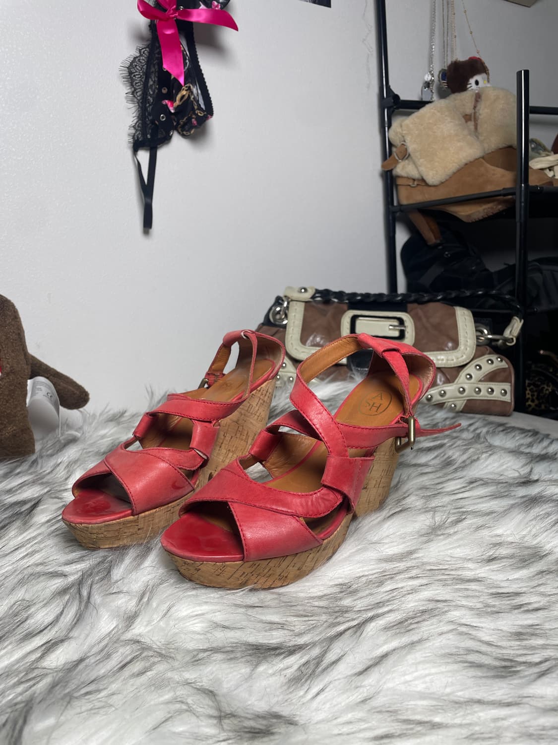 Ash 레드 샌들 힐 상품이미지1