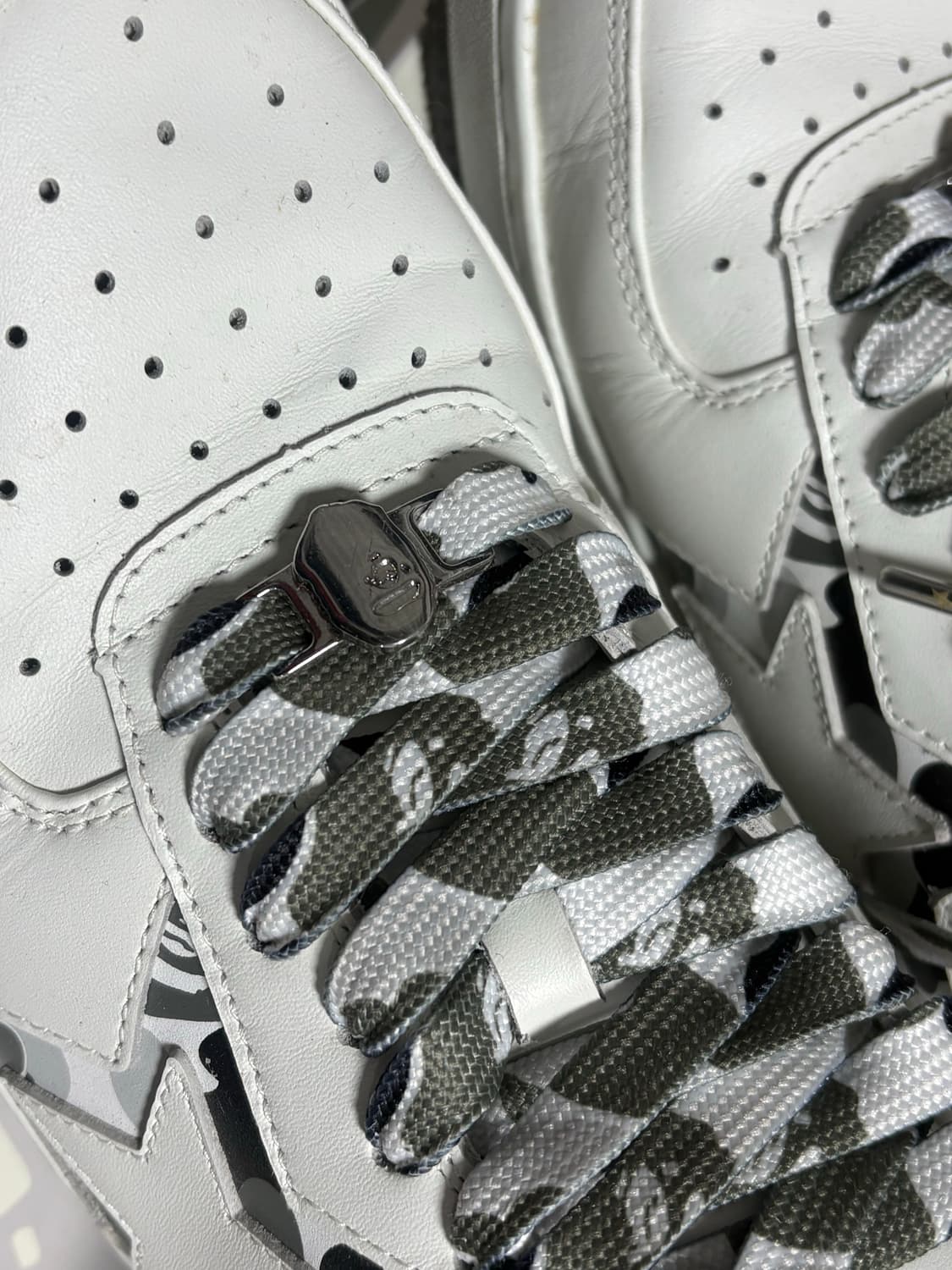 [교토 리미티드 에디션]베이프 스타 스니커즈 베이프신발 카모 화이트그레이 상품이미지2