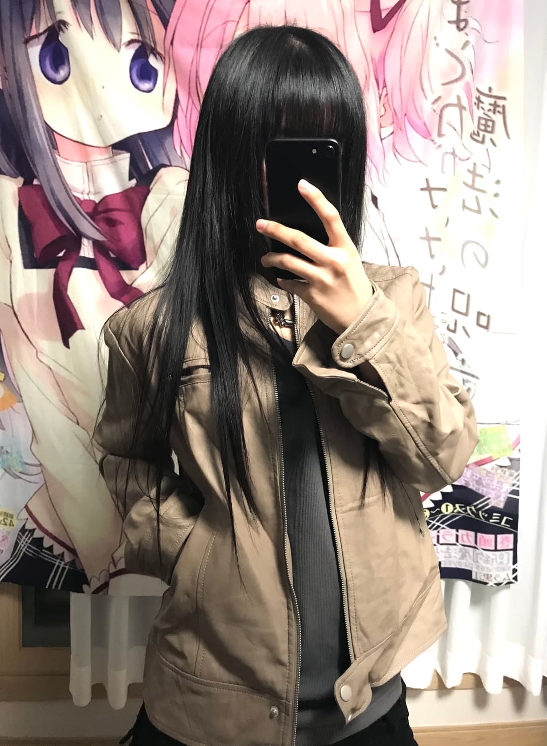 베이지 라이더 레더자켓 상품이미지2