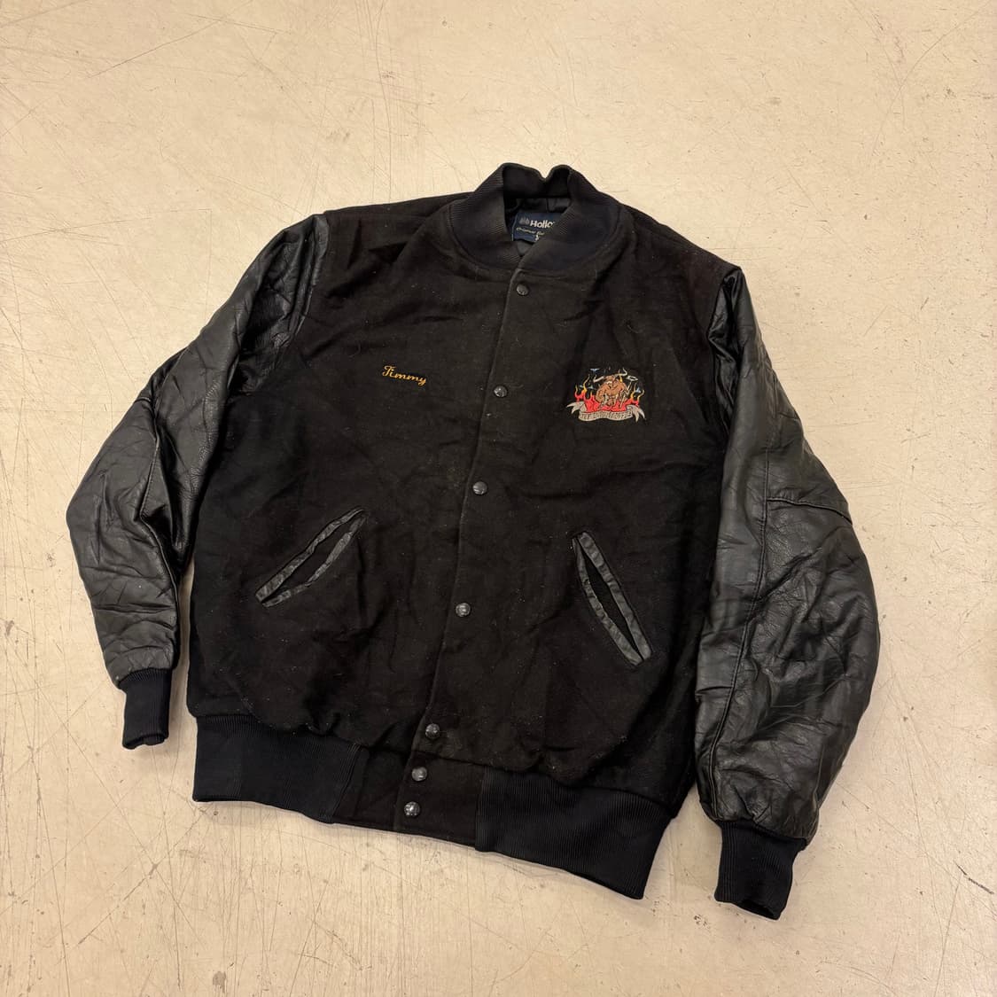Usa Holloway 리얼레더 패치 바시티 자켓 상품이미지1
